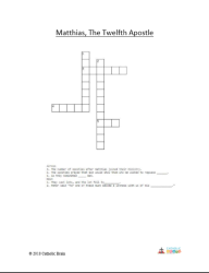 Matthias, the Twelfth Apostle - Crossword